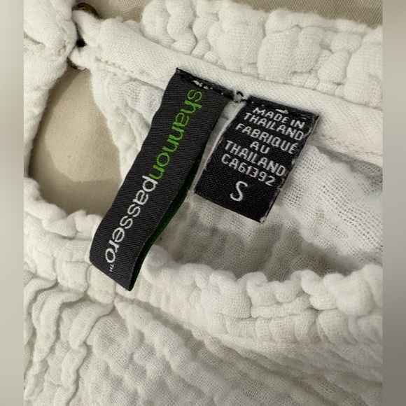 Shannon Passero cotton long sleeve white gauze shirt size small - Picture 6 of 11